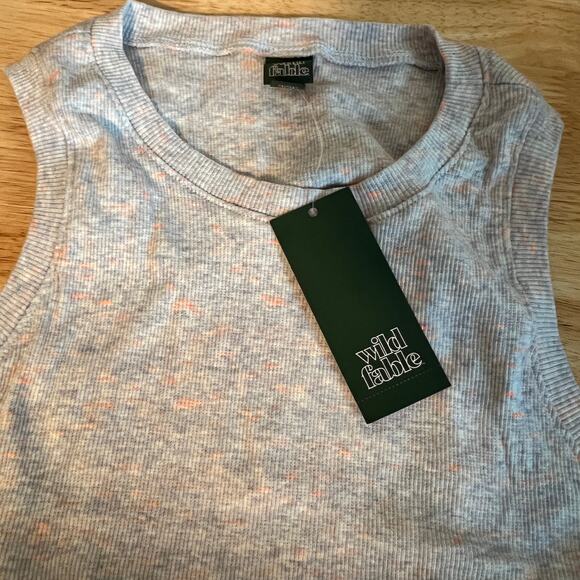 Wild Fable Women's Gray Spacedye Open Back Tiny Tank Top - Size XS - NWT - Picture 3 of 8
